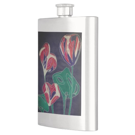 Gemusterte Blume Flachmann (Links)