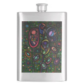 Gemusterte Blume Flachmann (Vorderseite)