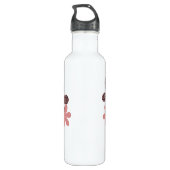 Gemusterte Blume Flasche, rosa Trinkflasche (Rückseite)