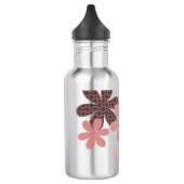 Gemusterte Blume Flasche, rosa Trinkflasche (Links)