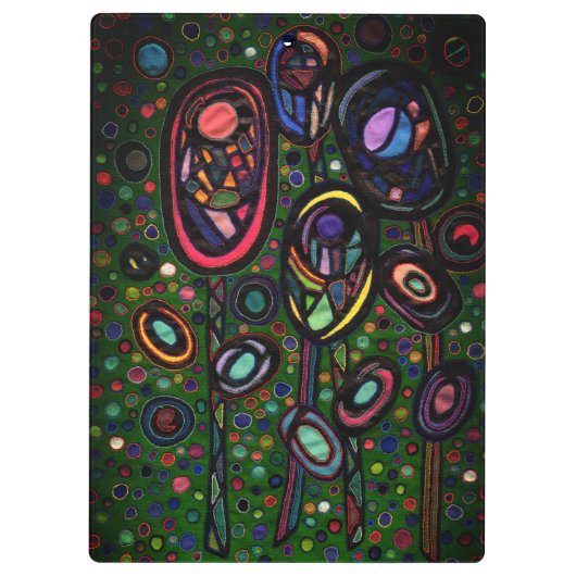 Gemusterte Blume Klemmbrett (Rückseite)