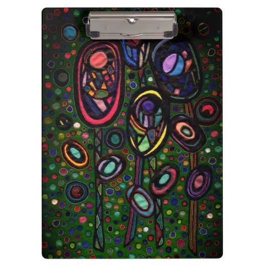 Gemusterte Blume Klemmbrett (Vorderseite)