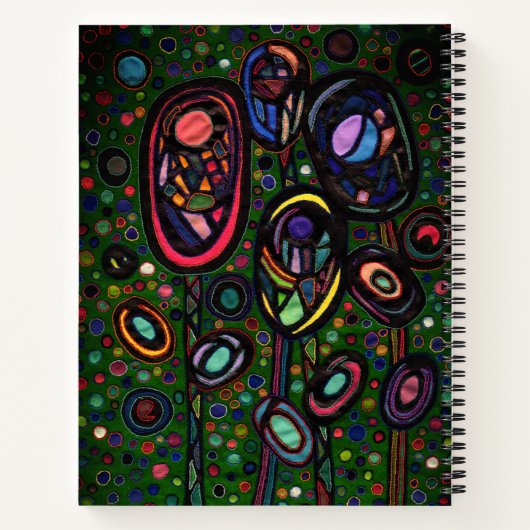 Gemusterte Blume Notizblock (Rückseite)