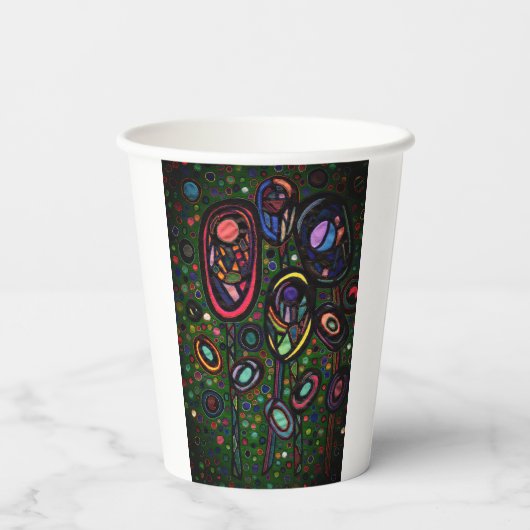 Gemusterte Blume Pappbecher (Rückseite)