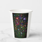 Gemusterte Blume Pappbecher (Vorderseite)