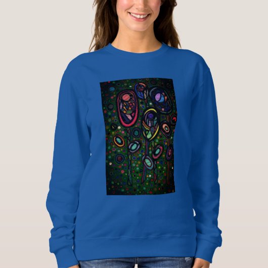 Gemusterte Blume Sweatshirt (Vorderseite)