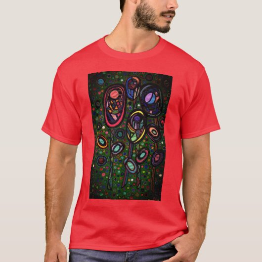 Gemusterte Blume T-Shirt (Vorderseite)