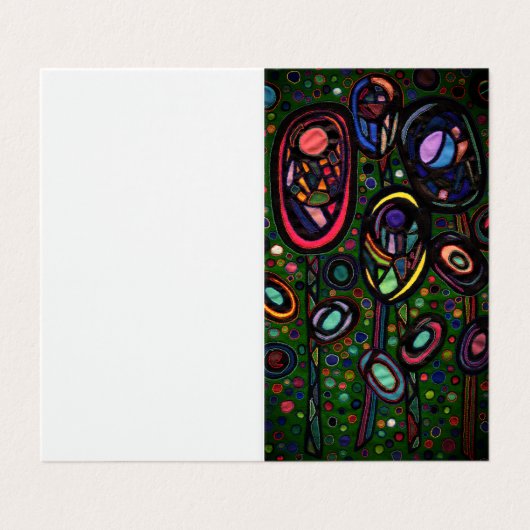 Gemusterte Blume Visitenkarten (Außenseite Aufgefaltet)