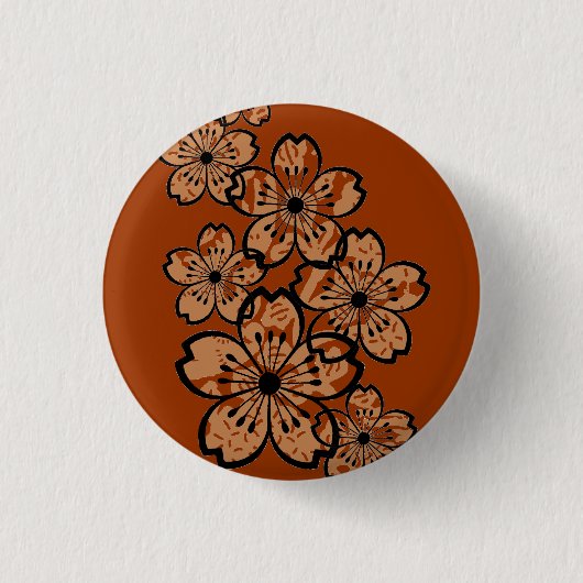 Gemusterte Blumen Button (Vorderseite)