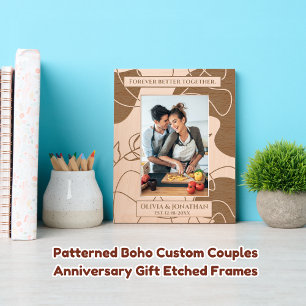 Gemusterte Boho Custom Paares Geburtstagsgeschenk Geätzte Rahmen
