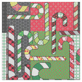 Gemusterte Candy Canes Stoff (Nahaufnahme)