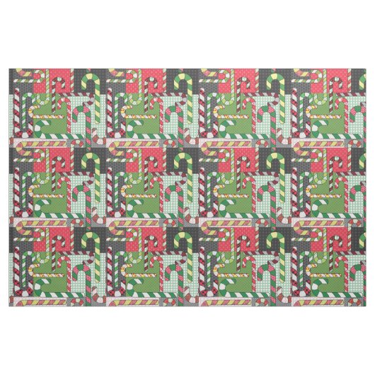 Gemusterte Candy Canes Stoff (Fat Quarter (45,7 x 55,9 cm))
