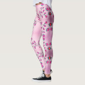 Gemusterte Damen in Rosa Herz Leggings (Links)