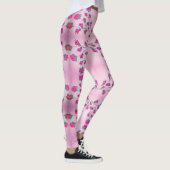 Gemusterte Damen in Rosa Herz Leggings (Rechts)