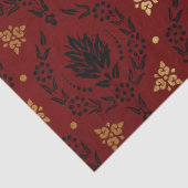 Gemusterte Dekoupage des Roten Schwarzen und Golde Seidenpapier (Detail)