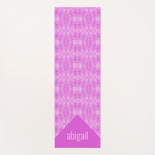 Gemusterte Eleganz in rosa Monogramm Yogamatte (Vorderseite)