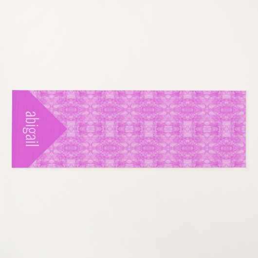 Gemusterte Eleganz in rosa Monogramm Yogamatte (Vorderseite (Horizontal))