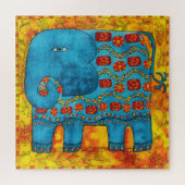 Gemusterte Elephant Watercolor-Illustration Puzzle (Horizontal)