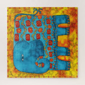 Gemusterte Elephant Watercolor-Illustration Puzzle (Vertikal)