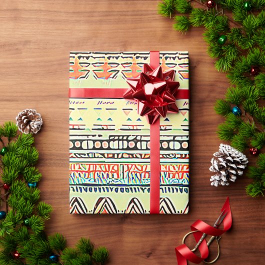 gemusterte Erdfarben Geschenkpapier (Feiertagsgeschenk)