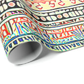 gemusterte Erdfarben Geschenkpapier (Rolleneckpunkt)