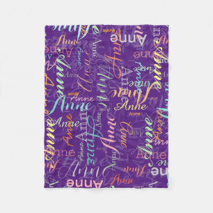 Gemusterte Farbnamen Fleece Blanket Lila