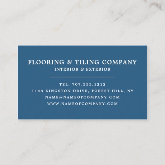 Gemusterte Fliesen, Fußboden, Fliesenleger Visitenkarte (Rückseite)
