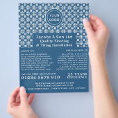 Gemusterte Fliesen, Fußboden, Fliesenwerbung Flyer (Hand)