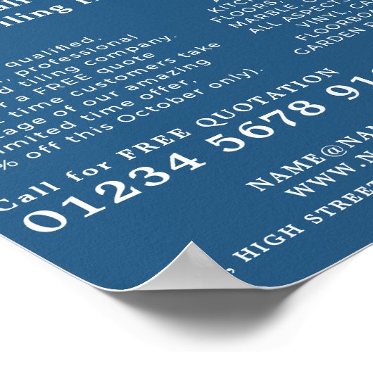 Gemusterte Fliesen, Fußboden, Fliesenwerbung Poster (Ecke)