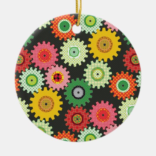 Gemusterte Geber Keramik Ornament (Vorne)