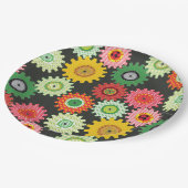 Gemusterte Geber Pappteller (Schrägansicht)