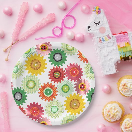 Gemusterte Geber Pappteller (Party)