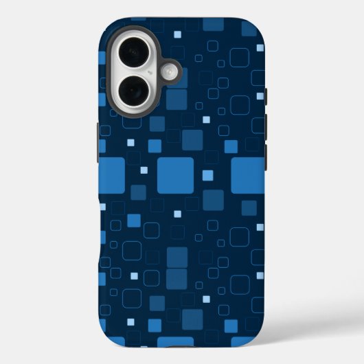 Gemusterte Geometrie des Blue Square Case-Mate iPhone Hülle (Rückseite)