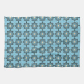 Gemusterte geometrische Blumenmedaillon-Muster Geschirrtuch (Horizontal)