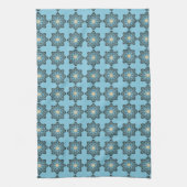 Gemusterte geometrische Blumenmedaillon-Muster Geschirrtuch (Vertikal)