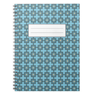 Gemusterte geometrische Blumenmedaillon-Muster Notizblock