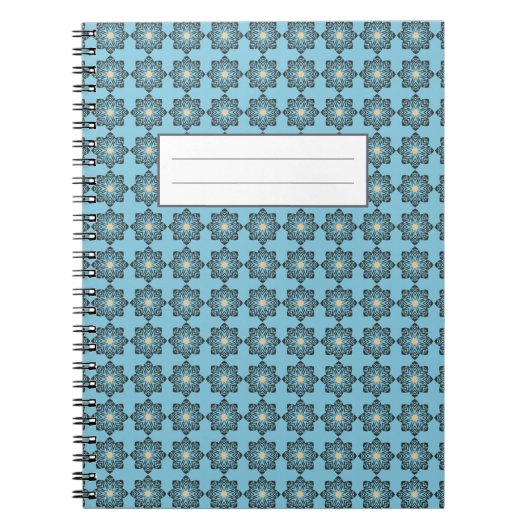 Gemusterte geometrische Blumenmedaillon-Muster Notizblock (Vorderseite)