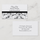 Gemusterte Geschäfts-Schwarzweiss-Karte Visitenkarte (Vorne/Hinten)