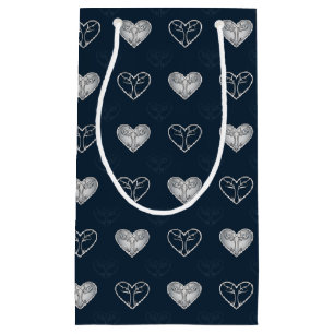 Gemusterte Geschenktasche für Navy & Silver Thorne Kleine Geschenktüte