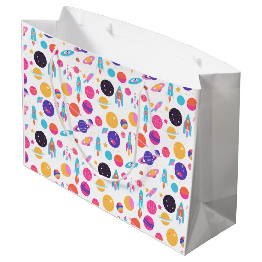 Gemusterte Geschenktasche mit AI Große Geschenktüte (Rückseite Schrägansicht)