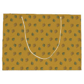 Gemusterte Geschenktasche mit gelber Blätter Große Geschenktüte (Rückseite)