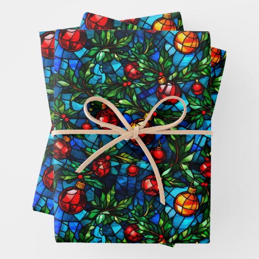 Gemusterte Geschenkwrake aus festem Bleiglas Geschenkpapier Set (Beispiel)