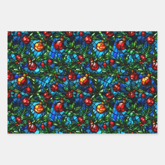 Gemusterte Geschenkwrake aus festem Bleiglas Geschenkpapier Set (Vorderseite)