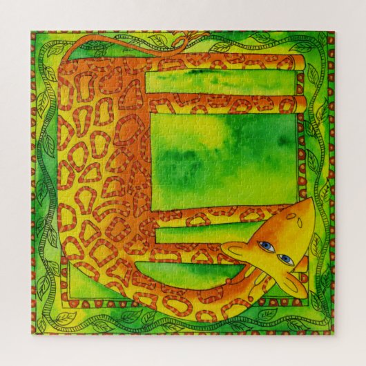 Gemusterte Giraffe Aquarellbilder Puzzle (Vertikal)