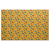 Gemusterte goldfarbene, blaue, oranfarbene Wollmam Stoff (Fat Quarter (45,7 x 55,9 cm))