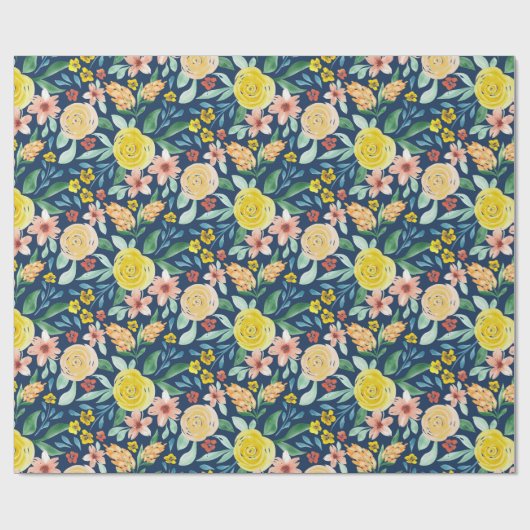 Gemusterte, handbemalte Verpackung in Aquarell Geschenkpapier (Flach)