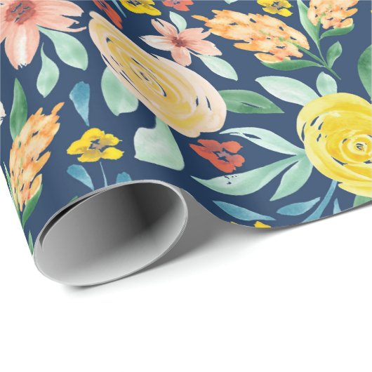 Gemusterte, handbemalte Verpackung in Aquarell Geschenkpapier (Rolleneckpunkt)