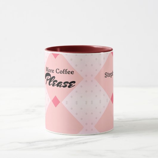 Gemusterte Hintergrund Geometrische Form rosa Tass Tasse (Zentrum)