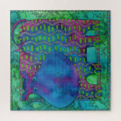 Gemusterte Hippo-Aquarellabbildung Puzzle (Vertikal)