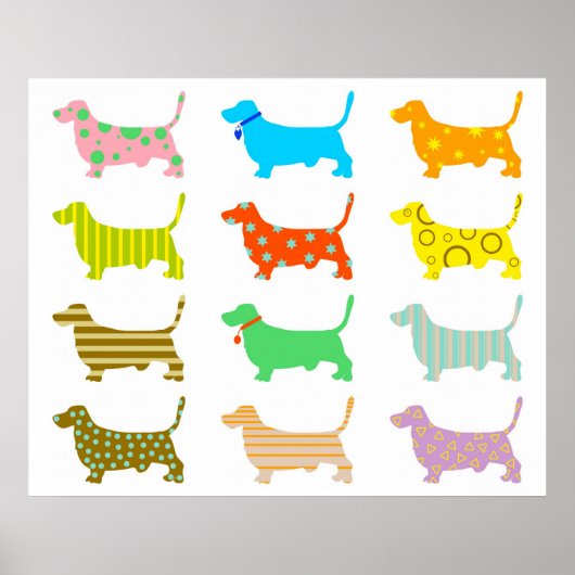 Gemusterte Hunde Poster (Vorne)
